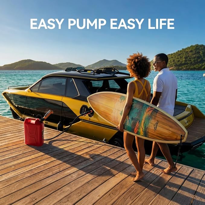 ANSE Rechargeable Fuel Transfer Pump Battery Powered (Model X1 Ultra) | Built-in 6000mAh Battery, USB-C Charge, Patented Waterproof Motor, 90 to 120min Runtime, 2.7GPM