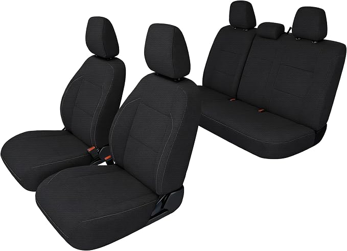 Bench Seat Covers for Toyota Tacoma 2016 2017 2018 2019 2020 2021 2022 2023 Heavy Duty Cloth Protector Interior Accessories,with Non-Folding Passenger Seat, Black（Full）