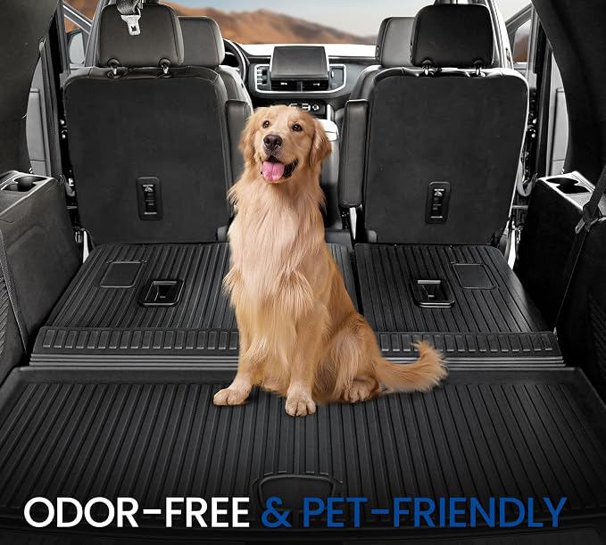 Cargo Mat Backrest Mats for 2021-2025 2026 Chevrolet Chevy Tahoe/GMC Yukon Accessories(Not for Yukon XL), All Weather TPE Trunk Liner 3rd Row Seat Back Covers(Cargo Mat+3rd Row Backrest Mat)