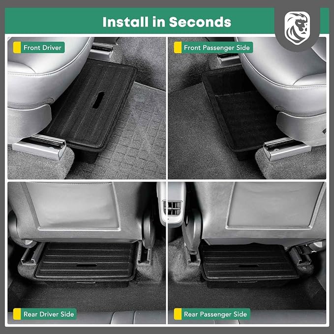 YHTAUTO Under Seat Storage Box with Lid Fit for Tesla Model Y 2020-2024, Underseat Hidden Tray Organizer Tray 5 Seater Model Y Organizer Accessories, 2 PCS