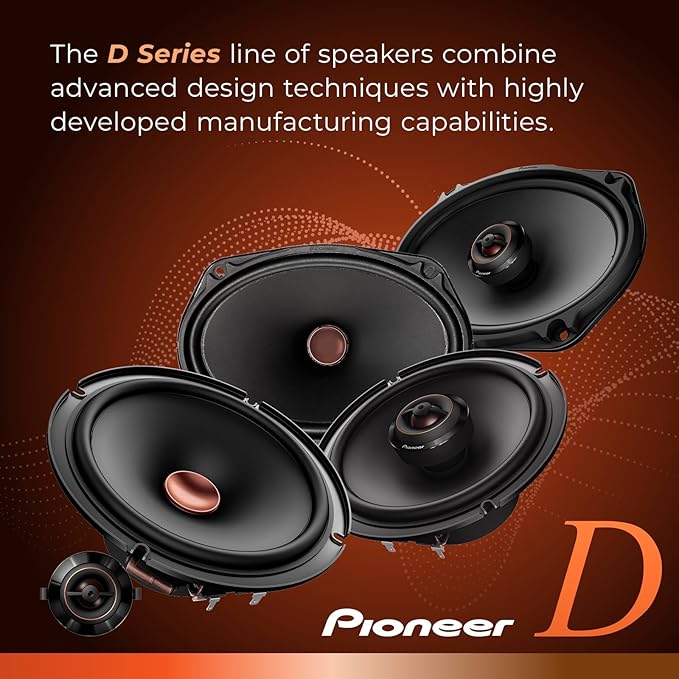 PIONEER D-Series TS-D69C 6” x 9” 2-Way Speakers (Pair) – 330W Max, Crisp Highs + Clear Vocals, Ideal Factory Upgrade, Add an Amplifier for Even Better Performance