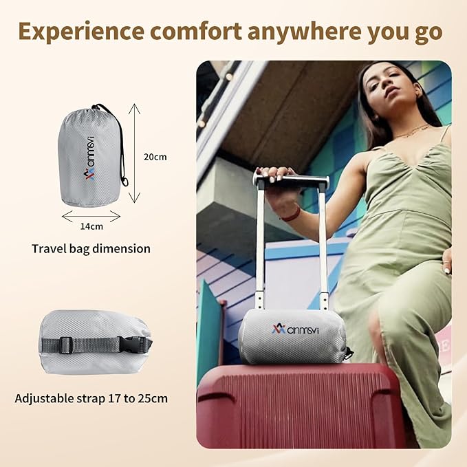 Inflatable Seat Cushion with Built-in Pump for Airplane Travel, Car & Office Chair - Portable Air Pad for Sciatica, Coccyx & Tailbone Pain Relief - 3D Air Cell Support for Long Sitting, 0.8lbs