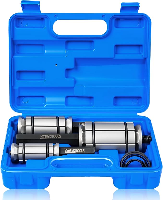 DAYUAN Upgraded 3 Pcs 1-1/8'' to 3-1/2'' Exhaust Pipe Expander Tool Set, Tail Pipe Spreader Kit Compatible with Most Vehicles and Trucks Bule Case