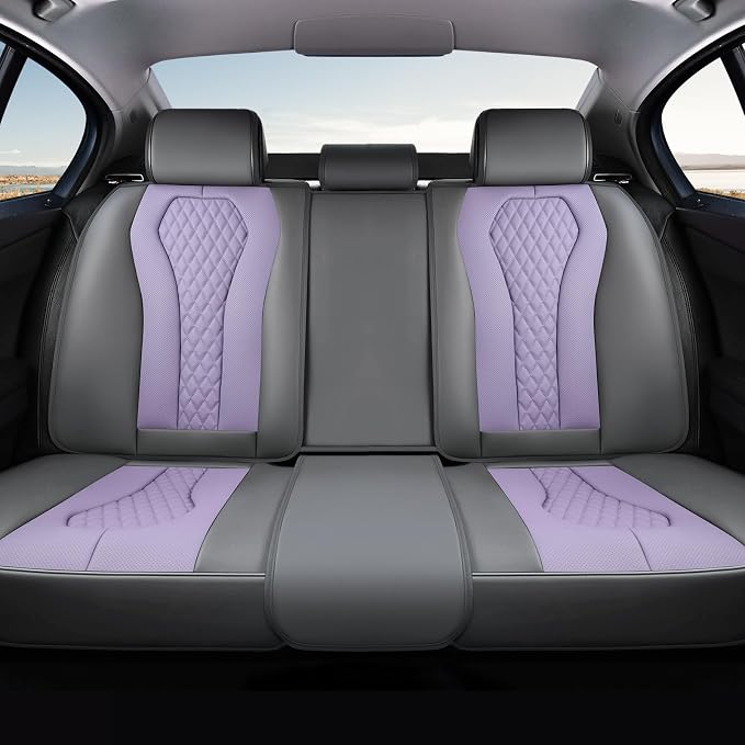 Coverado Car Seat Covers, Back Car Seat Cover, 3-Pieces Leather Seat Cover, Luxury Car Seat Cushion, Luxury Seat Cover Seat Protector Universal Most Cars Trucks SUV