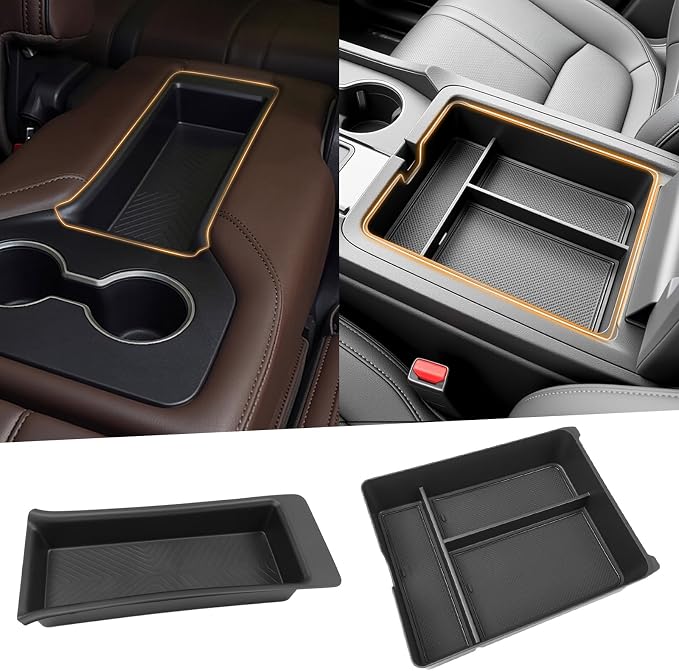 Center Console&2nd Row Armrest Organizer Compatible with 2023-2026 Honda Pilot (Only Fits for 8 Seats) Storage Box for Pilot Accessories