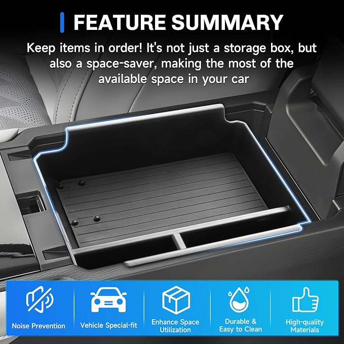 SXCY for 2025 2026 Mitsubishi Outlander [Gas] Center Console Organizer for 2025 2026 Mitsubishi Outlander Accessories for 2026 Outlander Console Organizer Armrest Console Tray [Not for Sport]