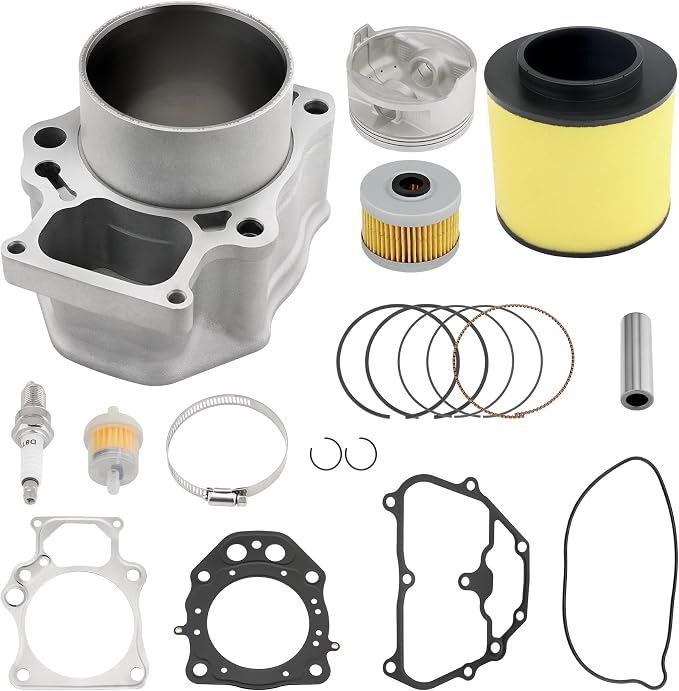TRX500 92mm Top End Rebuild Kit Compatible with Honda Foreman 500 Rubicon 500 Pioneer 500 (2012-2021), Cylinder Piston Gasket Kit with Air Filter, Spark Plug