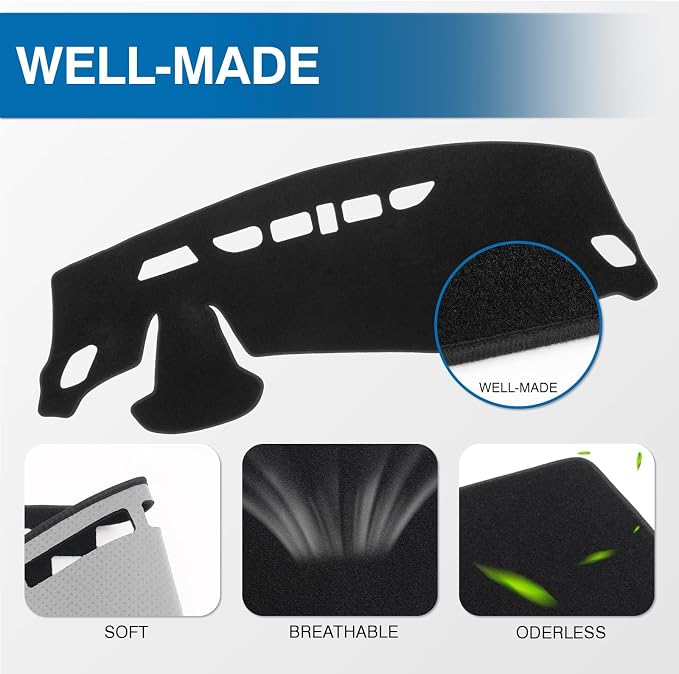 KUST Black Dash Cover for Chevrolet/Chevy Trax 2024 2025 2026 Polyester Dashboard Cover Non-Slip Interior Accessories for Chevrolet/Chevy Trax Custom Fit Dash Mat Sunshade Windshield No Glare