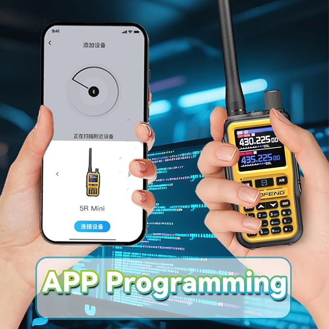 BAOFENG UV5RMINI Two Way Radio NOAA Weather Radio Dual PTT 999CH Survival Radio APP Programming Copy Frequency Ham Radio