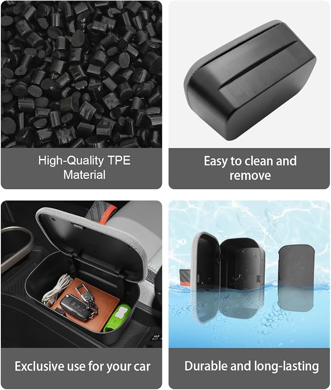 CDEFG for 2026 Mini Cooper Center Console Organizer for 2025 2026 Mini Cooper F65 F66 Accessories Middle Console Tray Armrest Storage Box (Gas Version Only)