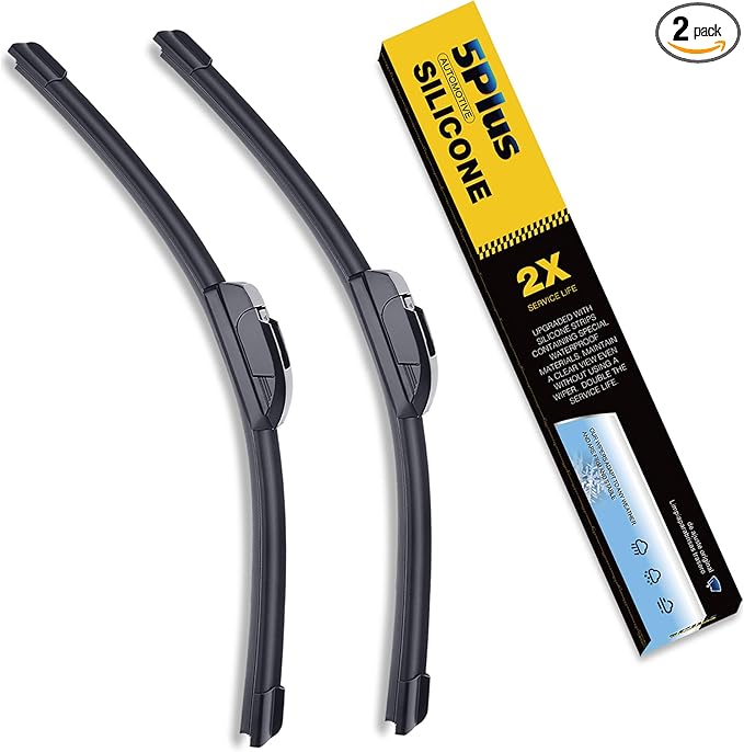 5 PLUS® Silicone Wiper Bades 28 14 Inch Replacement For TOYOTA Corolla 2023-2020 Prius C 2019-2012/HYUNDAI Elantra 2016-2011/HONDA Fit 2020-2009,Premium All-Season Automotive Replacement Wiper Blades