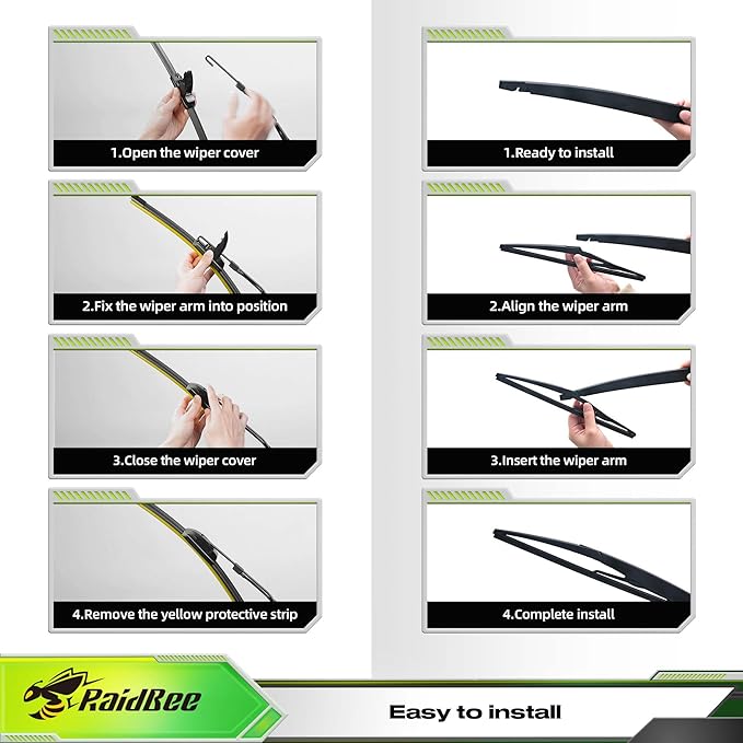 Raidbee® Silicone Windshield Wiper blades 3 pack Replacement for NISSAN Rogue Sport 2022-2017 All-Season Silicone Windshield Wipers 28" 18" 12"