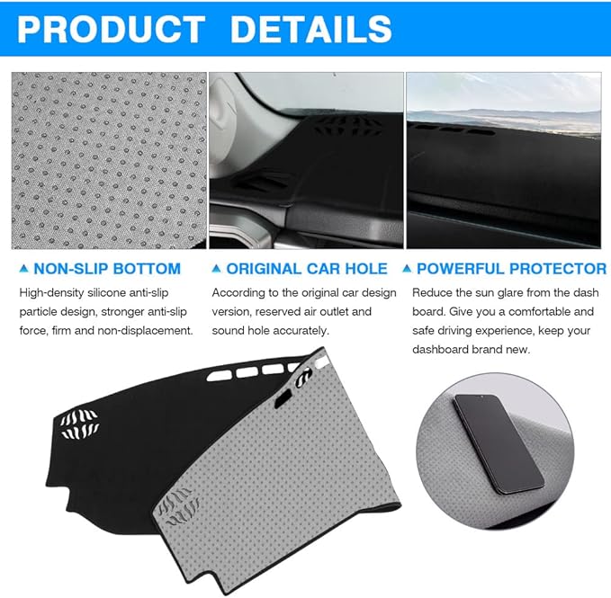 Autorder Dashboard Cover Mat for 2022 2023 2024 2025 2026 Toyota Tundra Accessories Dash Cover Flannel Dash Mat Sunshade Glare UV Rays Protector