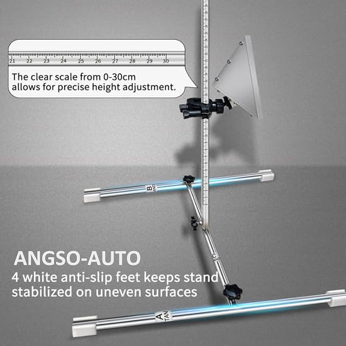 ADAS Calibration Tool Kit Compatible with Honda Toyota Kia Ford ADAS Radar Aiming Calibration Tool,Post with 0-30 Centimeter Scale,Corner Reflector Target with Billet Aluminum Stand