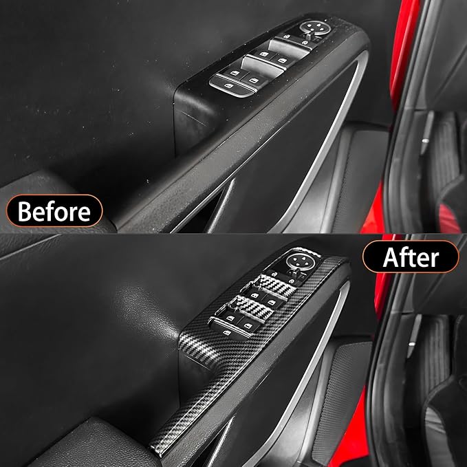 YOUTOOCAR 4PCS Window Switch Panel Trim Covers Compatible with Kia Soul 2022-2026 Accessories (Carbon Fiber Pattern)