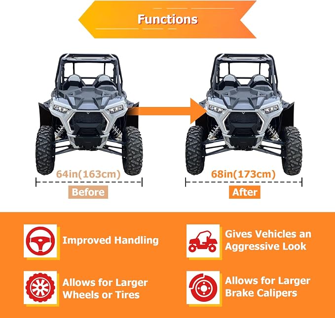 WeiSen 4x156mm 2" Wheel Spacers Compatible with Polaris RZR XP1000/900/Pro XP/Turbo/Ranger/General, 4PCS Wheel Adapters with M12x1.5 Studs & 131mm Bore