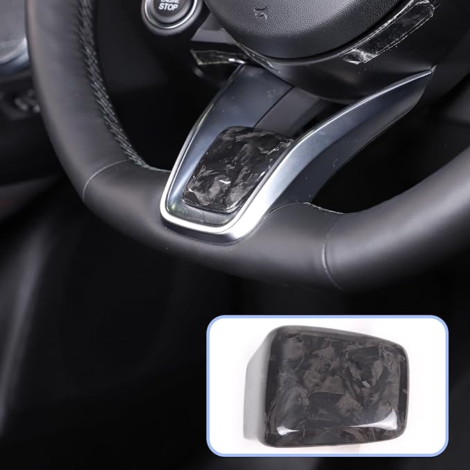 Carbon Fiber Central Steering Wheel Trim Strip Compatible with Alfa Romeo Giulia Stelvio Tonale 2020 2021 Steering Wheel Bottom Decoration Panel Cover Auto Accessories (Forged Pattern)