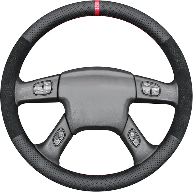 MEWANT Steering Wheel Cover for Chevy Silverado 1500/2500/3500 2003-2006 / Silverado 1500 2500HD 3500 Classic 2007 / Trailblazer 2002-2009 Hand-Stitched Steering Wheel Wrap