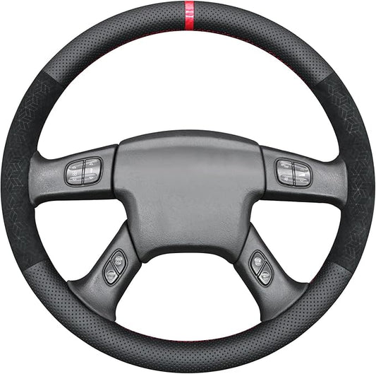 MEWANT Steering Wheel Cover for Chevy Silverado 1500/2500/3500 2003-2006 / Silverado 1500 2500HD 3500 Classic 2007 / Trailblazer 2002-2009 Hand-Stitched Steering Wheel Wrap