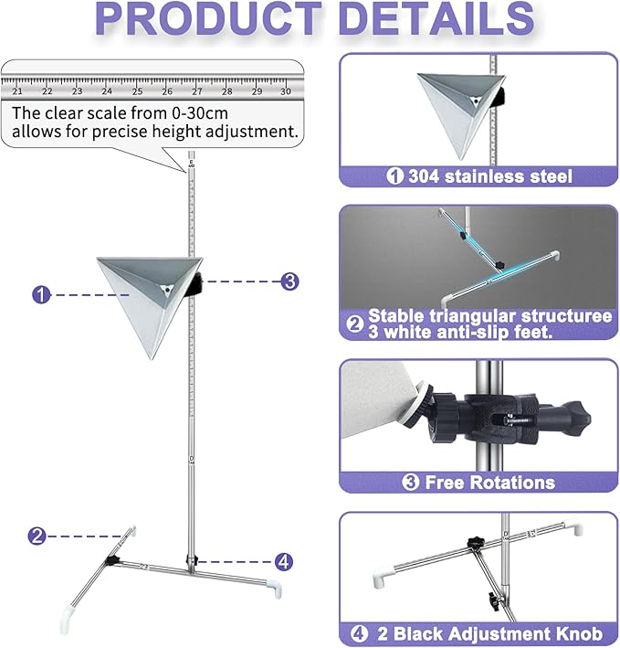 ADAS Calibration Tool Include Stand Marked with 0-30cm Measurement with Large Radar Aiming Corner Reflector Target Tool Compatible with Honda, Toyota, Mazda, Kia, Ford, GM and Hyundai