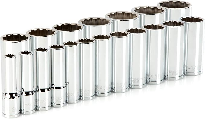 TEKTON 1/2 Inch Drive 12-Point Socket Set, 19-Piece | SHD92015