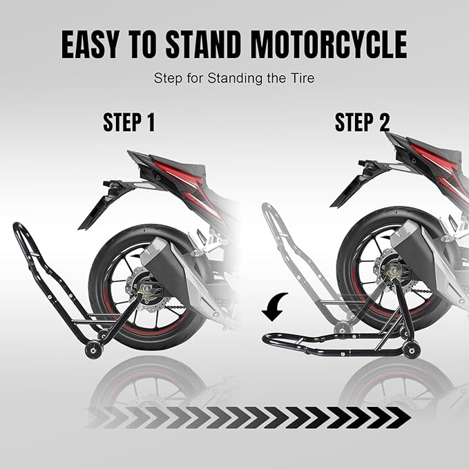 Jack Boss Motorcycle Stand Rear Combo Wheel Lift Stand, 500Lbs Capacity,Swingarm Spool Paddock Stand for Sport Bike,Fit for Yamaha, for Honda, Suitable for Kawasaki Black