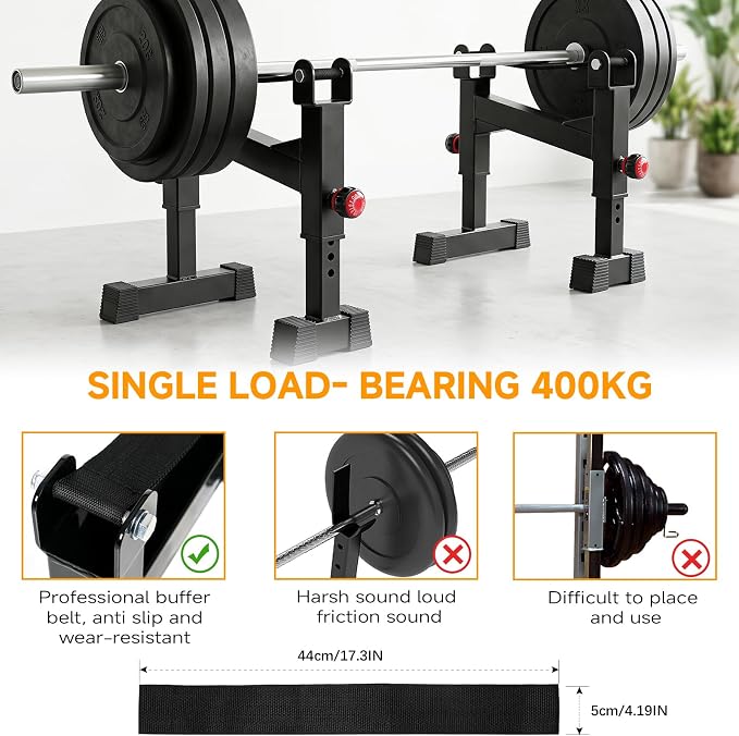 SYNTECSO Deadlift Jack Barbell Stand - Heavy Duty Barbell Jack Deadlift - Adjustable Deadlift Platform for Home Gym Weightlifting Easily Load 880 Lbs