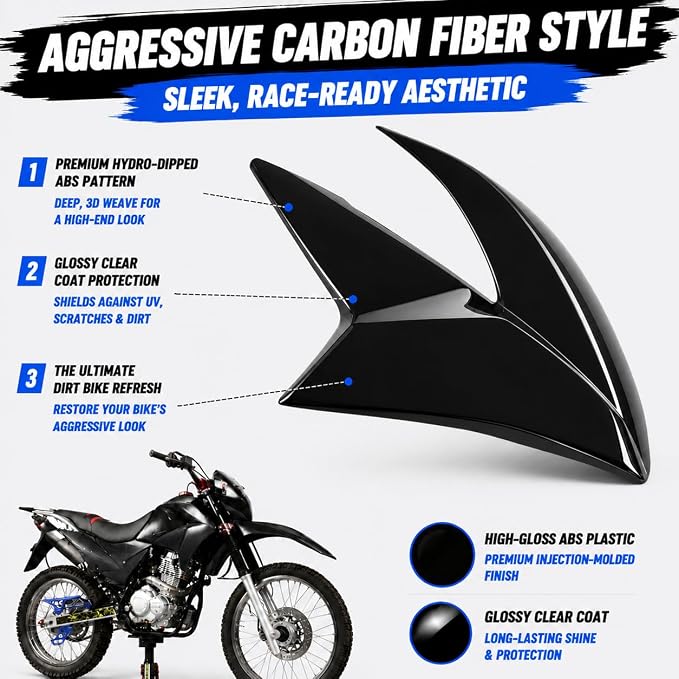 Hawk 250 Plastics Fairing Kit (All Years) - Premium PP Dirt Bike Bodywork Replacement with Fenders & Tank Guards - OEM Fitment Black
