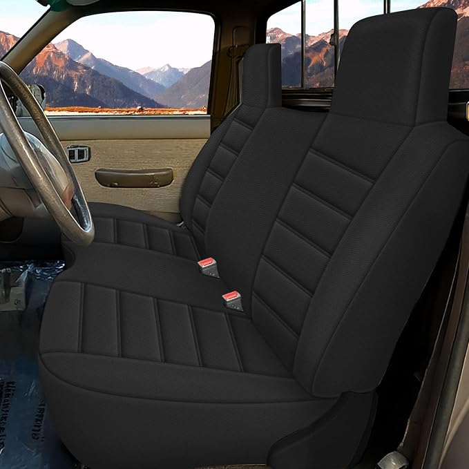 SAPUBK Front Seat Covers Replace for 1995-2004 Toyota Tacoma Front Bench Seat with Molded Headrest Seat, Knitted Fabric Composite Soft Foam Lining Airmesh Breathable Seat Cover