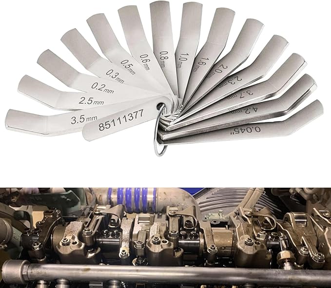Feeler Gauge Jake Brake Tool Set Compatible with Volve Mack MP7 MP8 MP10 D12 D13 D16 Engines Intake & Exhaust Valve Adjustment Kit (14 PCs) Replaces 88880053 88880052 85111377