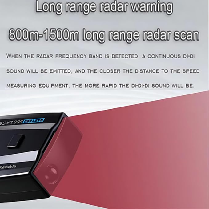RAD1000 Police Laser/Radar Detector for Cars with Led Display,X/K/Ka/KU/ST/CT Band & Laser Detection,Long Range Detection,Mute Memory, City & Highway Modes,VG-2 Immune,Ideal Gifts