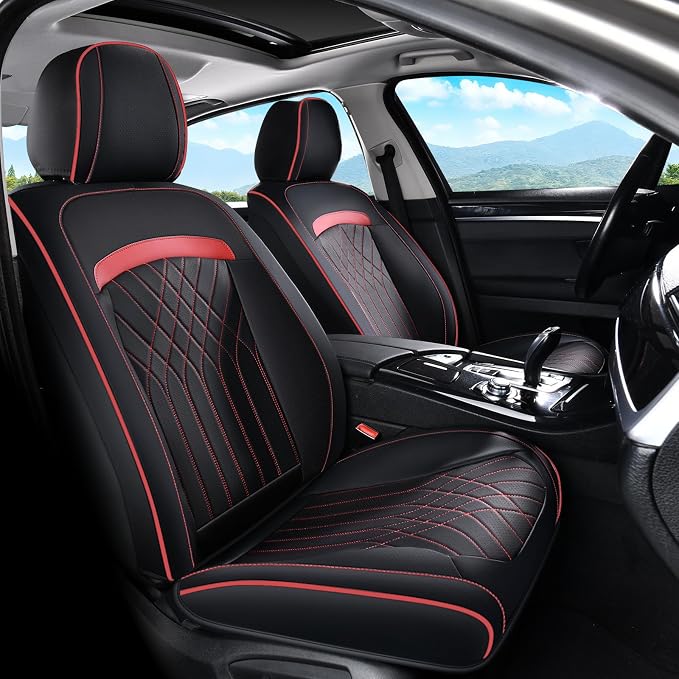 FLORICH Car Seat Covers Full Set, Leather Seat Covers for Cars, Waterproof Car Seat Protector Breathable, Front and Back Seat Covers for Cars, Automotive Seat Covers Universal Fit for Most SUV Truck