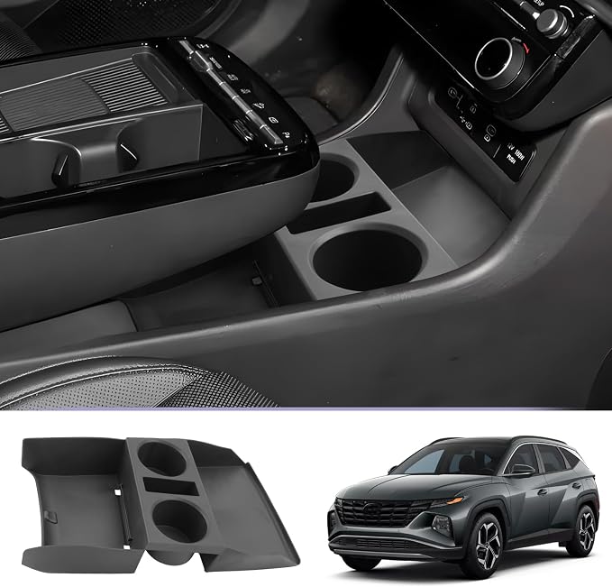 LUWU 2026 Tucson Accessories for 2025-2026 Hyundai Tucson Lower Console Organizer Armrest Box Organizer Tray Only Fit for Tucson Limited/Hybrid - NOT for 2022-2026 Tucson with Automatic Transmission