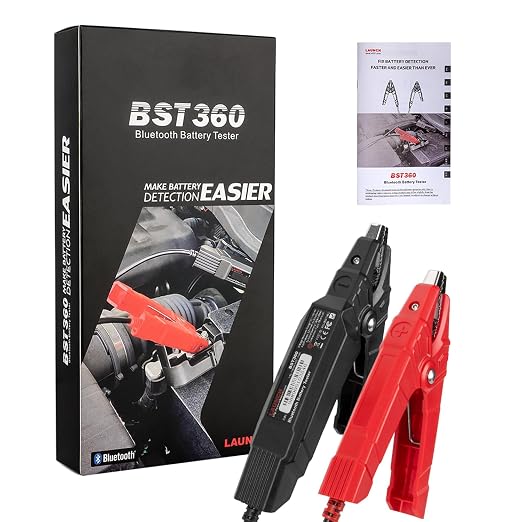 LAUNCH BST360 Bluetooth Car Battery Tester- 6V/12V Load Tester for CCA, AGM, Gel, Charging Cranking System Tester for Cars,Trucks, RVs, Motorcycles, Compatible with LAUNCH Scanner/Android/iPhone App