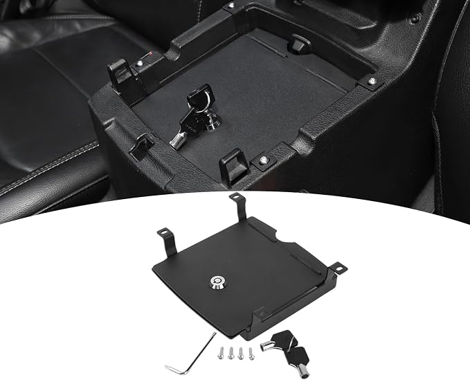for Jeep JL Center Console Storage Safe Box with Key Lock for Jeep Wrangler JL JLU 2018+ for Gladiator JT 2020+ Black Interior Accessories 1pc