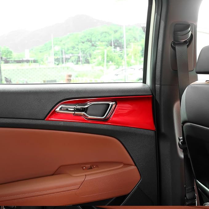 Car Interior Door Frame Cover Trim Sticker Door Lock Button Decor Trim Compatible with Kia Sportage 2023-2026 Accessories (Glossy Red Style)