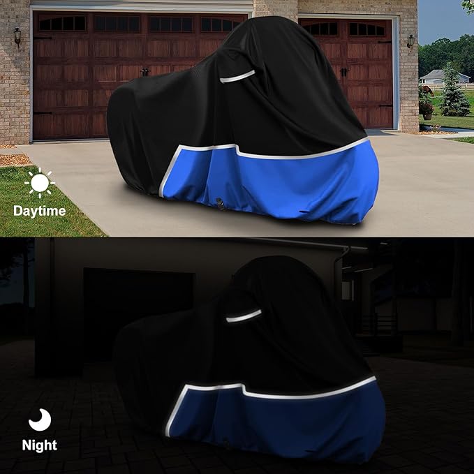 Waterproof Motorcycle Cover Compatible with Yamaha Hyper Nakes/XSR MT07/09/10, 420D Oxford Cloth Motorcycle Cover for Snow Rain Dust Protection