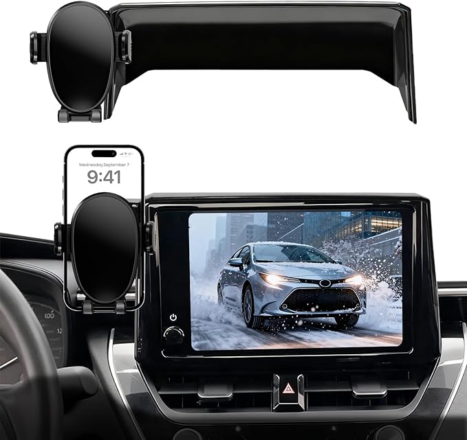 Phone Mount for Toyota Corolla (2019-2025 2026,8") / Corolla Hatchback (19-26) / Corolla Cross (2022-2026), 360° Adjustable Dashboard Car Mount, Hands Free Mobile Holder, with Storage Box, Car Gifts