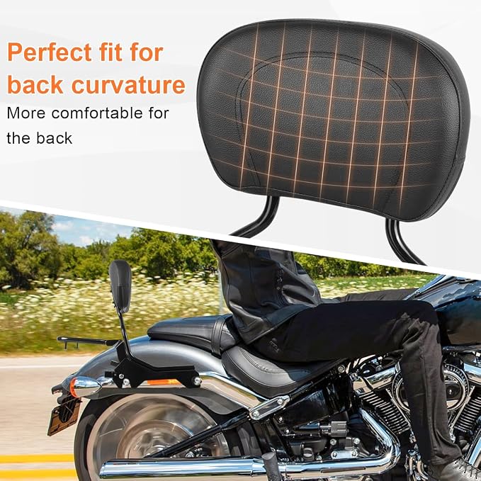 AUFER Rear Passenger Backrest Sissy Bar with Luggage Rack & Docking Hardware Kit Compatible With For 2018-UP Harley Softail Fat Boy FLFB FLFBS Breakout FXBR FXBRS