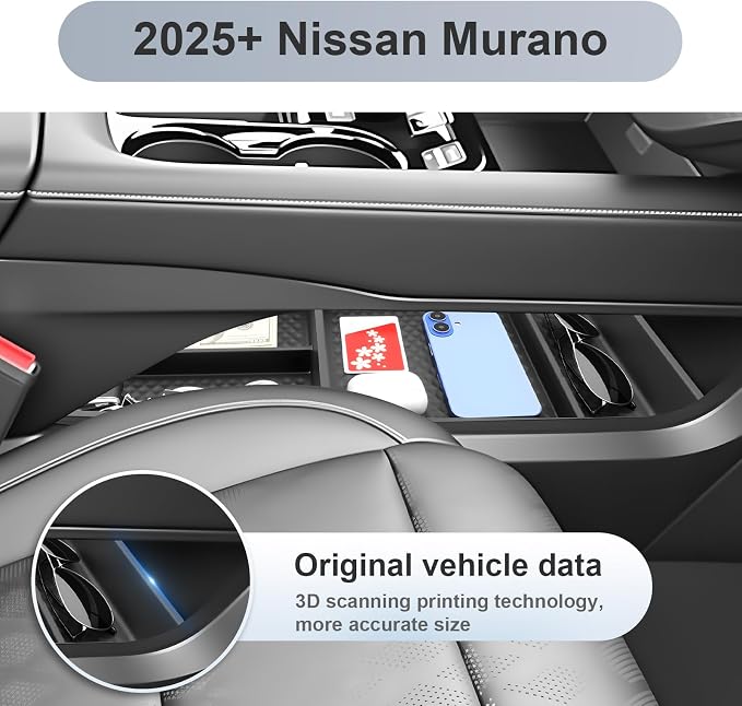 SKTU 3-Pack for 2025 2026 Nissan Murano Center Console Organizer for 2025 2026 Nissan Murano Console Tray & Lower Console Organizer 2025 2026 Murano Under Tray Nissan Murano 2025 2026 Accessories
