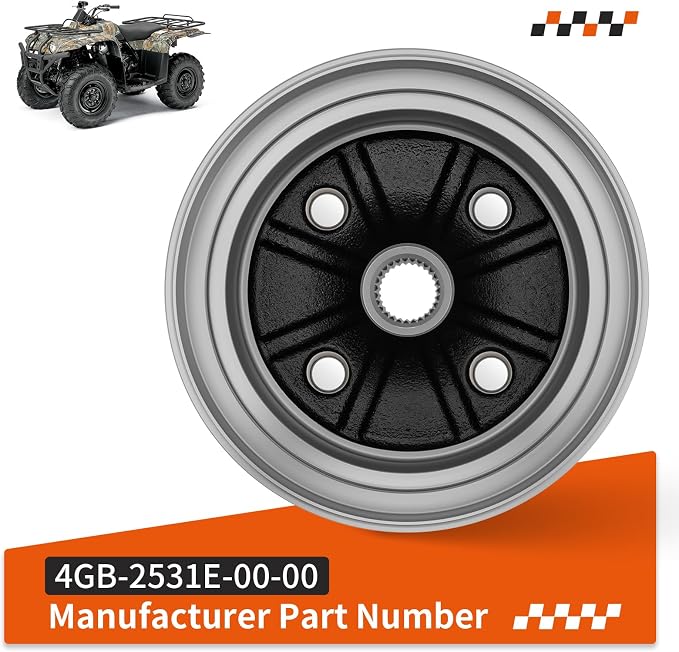 Rear Brake Drum for Yamaha Big Bear Grizzly Kodiak 350 400 600 1993-1999 4GB-2531E-00-00