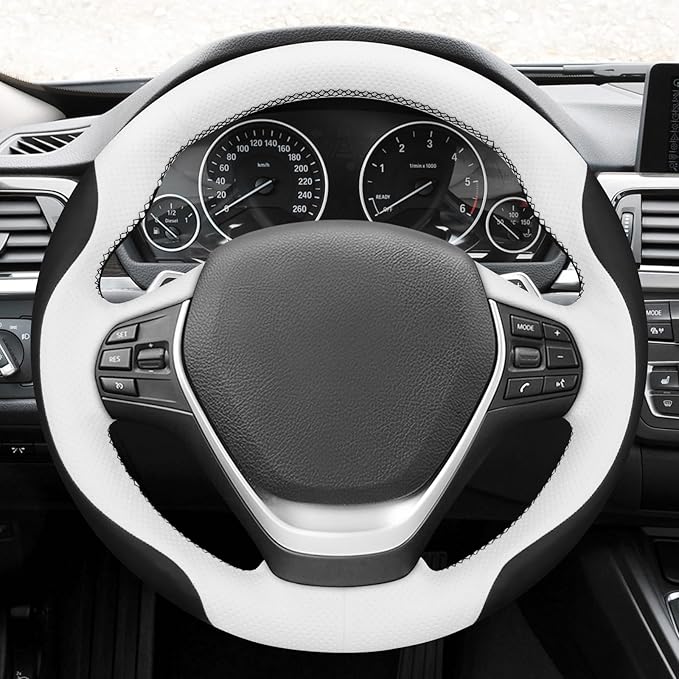 MEWANT Hand Stitch Steering Wheel Cover for BMW 2 Series F22 F23 2014-2020 3 Series F30 F34 2012-2018 4 Series F32 F33 F36 2014-2020 Custom DIY Wrap Interior Accessories