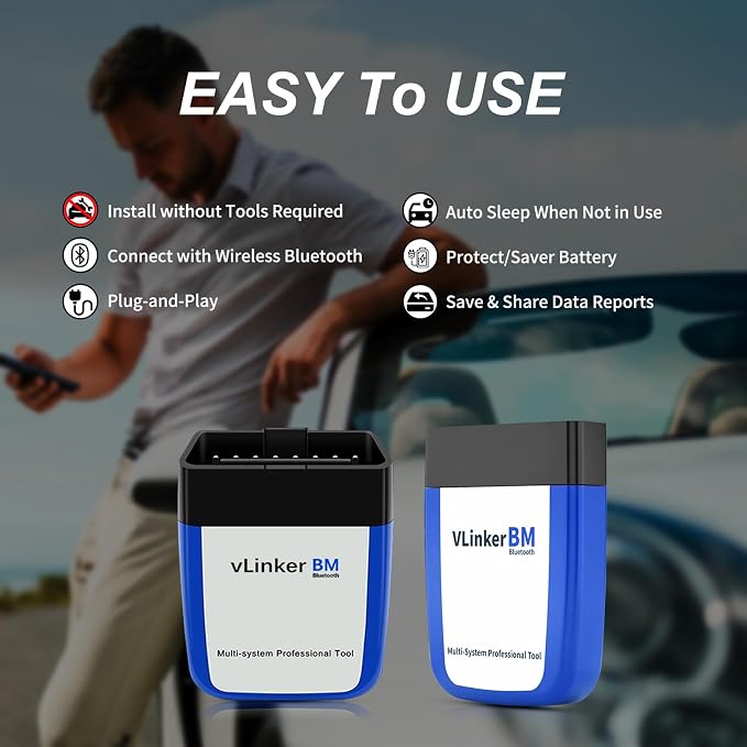VGATE vLinker BM BT3.0 Bluetooth OBD2 Scanner for Car Diagnostic Scan Tool, Check Engine Light Code Reader, Wireless OBD2 Scanner Auto Diagnostic Scan Tool for Android & Windows (Not iOS)