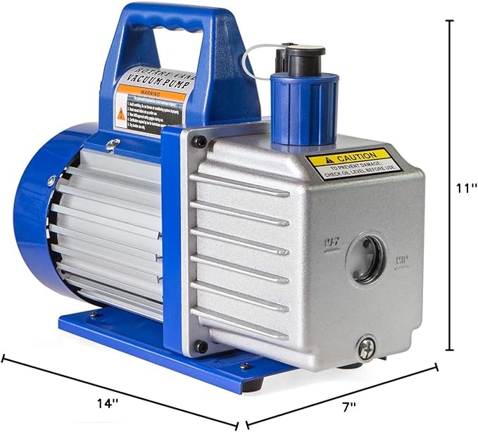 XtremepowerUS 1/3HP 1-Stage Vane Vacuum Pump (4.5 CFM) Manifold Gauge Air Conditioner Refrigeration HVAC Air AC A/C R410a R134 for HVAC Air Conditioning Refrigeration Recharging
