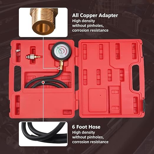 Exhaust Back Pressure Tester/Gauge, Automotive Replacement Exhaust Cat-Back Systems with 6-Foot Hose Automotive Back Pressure Tester