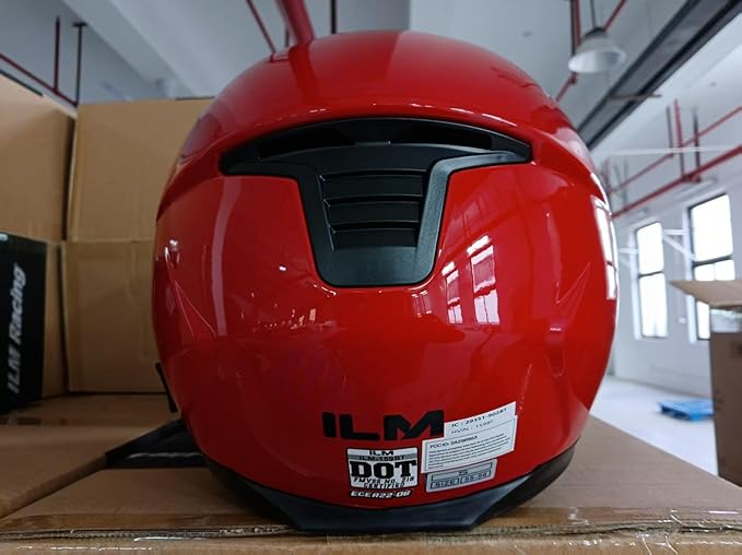 ILM 159BT Bluetooth Modular Motorcycle Helmet 2-3 Riders Intercom Full Face Flip up Casco DOT with Face Mask (Red, S)