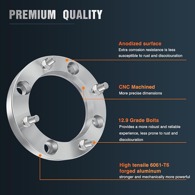 Frokom 4x156mm ATV Wheel Spacers,1 Inch Wheel Spacers with 12x1.5 Studs Fit For 2013+ Polaris Ranger,2014+ Polaris RZR XP 1000,2015+ Polaris RZR-4 Pack