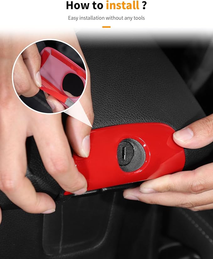 Hoolcar Steering Wheel Cover Gear Shift Panel Trim Cover Water Cup Holder Cover Kit Interior Accessories Kit Fit for Jeep Wrangler JK JKU 2011-2018, 4-Door, Red