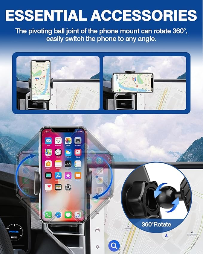 Autorder Car Phone Holder for Toyota Tundra 2022-2026/Sequoia 2023-2026 Accessories Phone Mount 14-Inch Screen Cell Phone Automobile Cradles Hands-Free 360 Degree Rotation