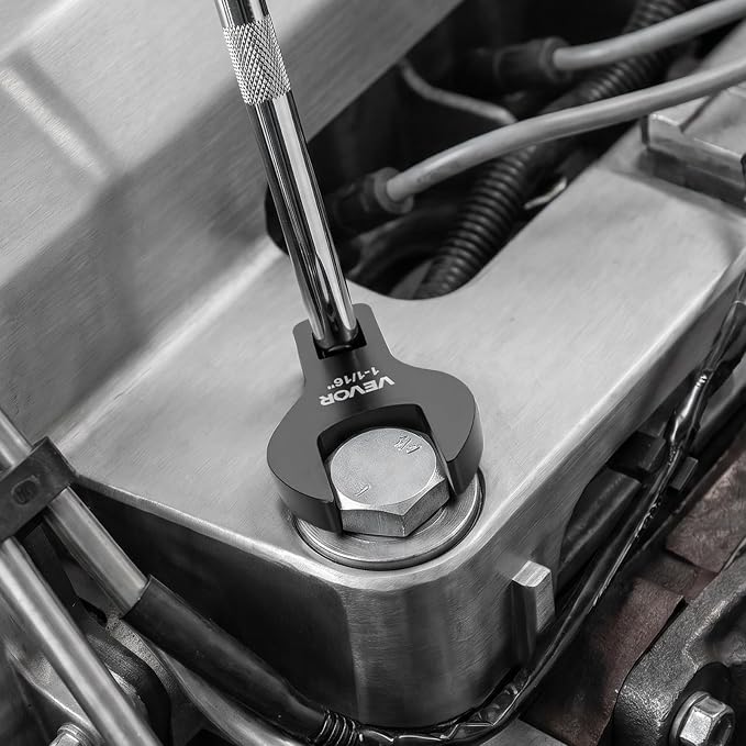 VEVOR Crowfoot Wrench Set, 1/2" Drive, 14-Piece SAE 1-1/16" to 2" Crows Foot Wrenches, with Storage Tray, Dual Size Markings on Tools and Tray, for Auto Maintenance or Repairs